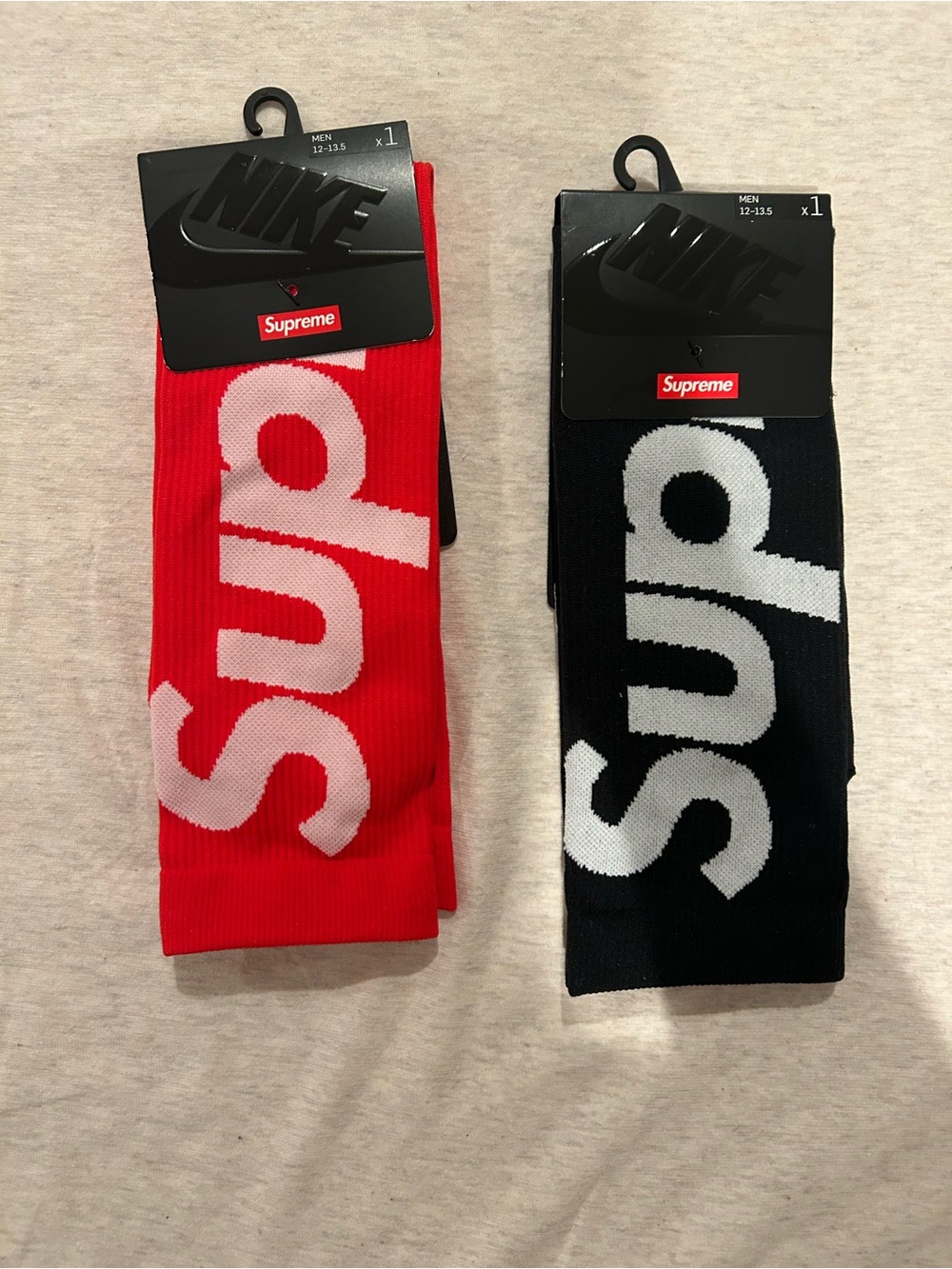 Supreme Nike Crew Socks in Red & Black - Bold Logo “Rare”